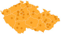 Mapa organizací Jednadvacítky v ČR